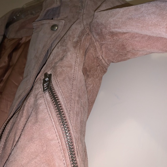 BLANKNYC Denim Pink Suede Moto Jacket - Picture 3 of 6